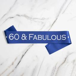Faixa de aniversário cetim para homens e mulheres, cintura de ombro, decoração de aniversário, 60 e fabuloso, 60 ° aniversário, homens velhos, 1pc - Image 5