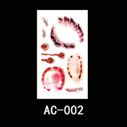 Halloween tatuagem temporária adesivos à prova dwaterproof água duradoura realista horror sangrenta cicatriz ferida festa diy corpo arte decoração adesivos - Image 4