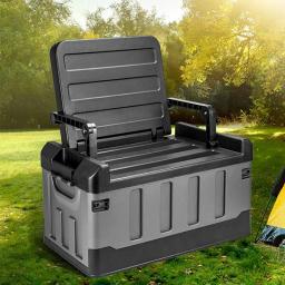 Portátil Outdoor Camping Caixa de armazenamento, Grande capacidade, Caixa dobrável do carro, Caixa de armazenamento multifuncional, Bin Seat, 60l - Image 5
