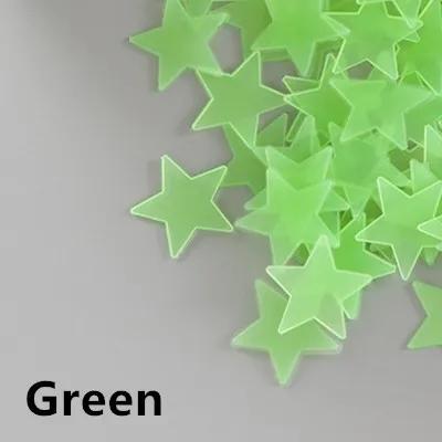 Adesivo de parede fluorescente tridimensional de estrelas luminosas para quartos infantis - 100 peças