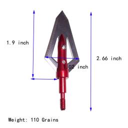 2 lâminas de flecha 100 grãos tiro com arco broadheads caça pontas de flecha para parafusos de besta e setas de arco recurvo composto - Image 2