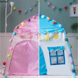 Tenda infantil interior jogos ao ar livre jardim tipi princesa castelo dobrável cubby brinquedos tendas enfant quarto casa teepee playhouse - Image 5