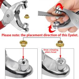 Metal ilhó e soco morrer ferramenta, kit de ferramentas manuais DIY, artesanato em couro, cinto de couro e chapéu ilhó, 4mm, 100 conjuntos - Image 5