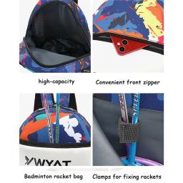 Saco de tênis badminton raquete de squash mochila poliéster crianças esportes bolsa de ombro segurar 1pc crianças raquete de tênis com sapatos sacos - Image 4