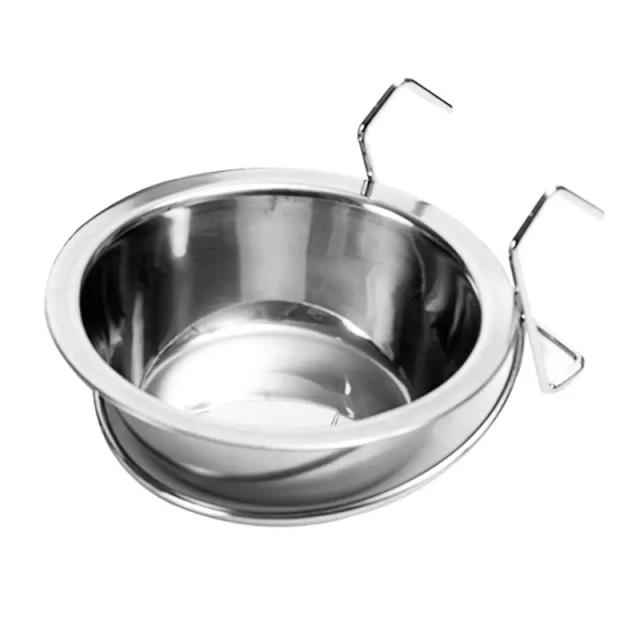 Tigela de Aço Inoxidável Suspensa para Alimentação de Animais de Estimação: Ideal para Cães, Gatos e Papagaios - Suporte Prático para Dropshipping