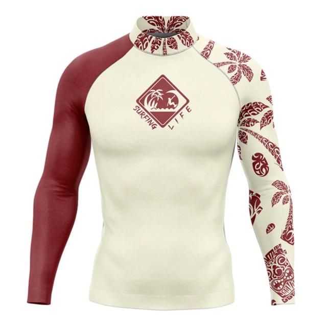 Rash Guard Masculino Surf Camisas de Manga Longa Lycra Surf Traje De Baño Manga Larga Maiô Upf 50 + Desempenho Roupas de Natação