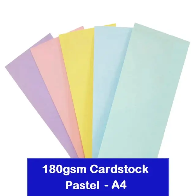 Pastel Cardstock Suave A4 180gsm para Artesanato DIY e Scrapbooking - Pacote com 25 Folhas em Cores Exclusivas