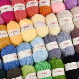 Fio de chenille para tricô manual, veludo coral fino macio, fios de toalha, fios de crochê, suéteres DIY, bonecas, 50g por pacote - Image 2
