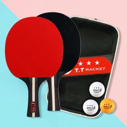 Raquete De Tênis De Mesa Com Saco, 2 Raquetes E 3 Bolas Pás, Conjunto Profissional De Ping Pong De 2 Jogadores, Jogo De Torneio - Image 4
