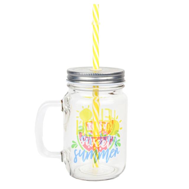 Copo Vintage Personalizado com Punho e Tampa Metálica - Pacote com 48 Canecas de Vidro Sublimável de 12oz para DIY