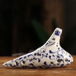 Azul branco cerâmica ocarina 12 buracos alto c tom ac af ag sf sg sc bc zelda ocarina de tempo instrumento musical profissional presente - Image 2