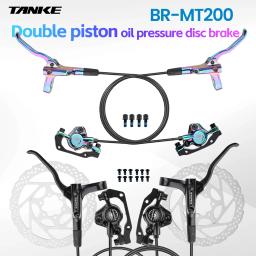 Tanke mt200 bicicleta freio a disco hidráulico mtb freio bl br 800/1600mm freio de bicicleta 2 pistão 3 dedo alavanca aço peças atualização - Image 1