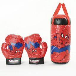 Mini conjunto de luvas e bolsa de boxe infantil, desenho animado de anime, brinquedo esportivo fofo, treinamento físico, aniversário, presente de natal para crianças, homem-aranha, menino, menina - Image 5