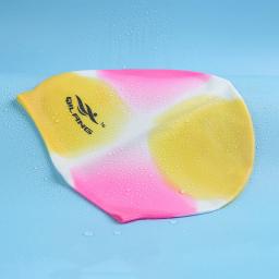 Boné de natação impermeável de silicone para homens e mulheres, cabelo comprido, chapéu elástico de mergulho para adultos e crianças, novo - Image 2
