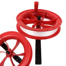 Plástico voando Kite String com carretel, alta qualidade, vermelho e preto, Outdoor Sports Acessórios, 2pcs - Image 3