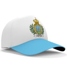 Bonés de beisebol de san marino livre feito sob encomenda nome número da equipe logotipo sm chapéus smr país viagem república nação bandeira italiana chapelaria - Image 1