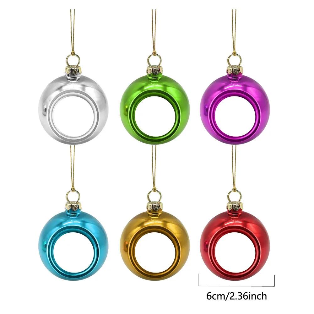 6cm/8cm sublimação bola de natal 6 pçs personalizado em branco consumíveis suprimentos transferência térmica impressão diy natal decora - Image 1