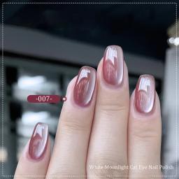 Magnetic Cat Eye Gel Verniz das Unhas, Semi Permanente, Soak Off, LED, UV, Soak Off, Cor Nude, Espumante, Glitter, Porcelana, Branco - Image 3