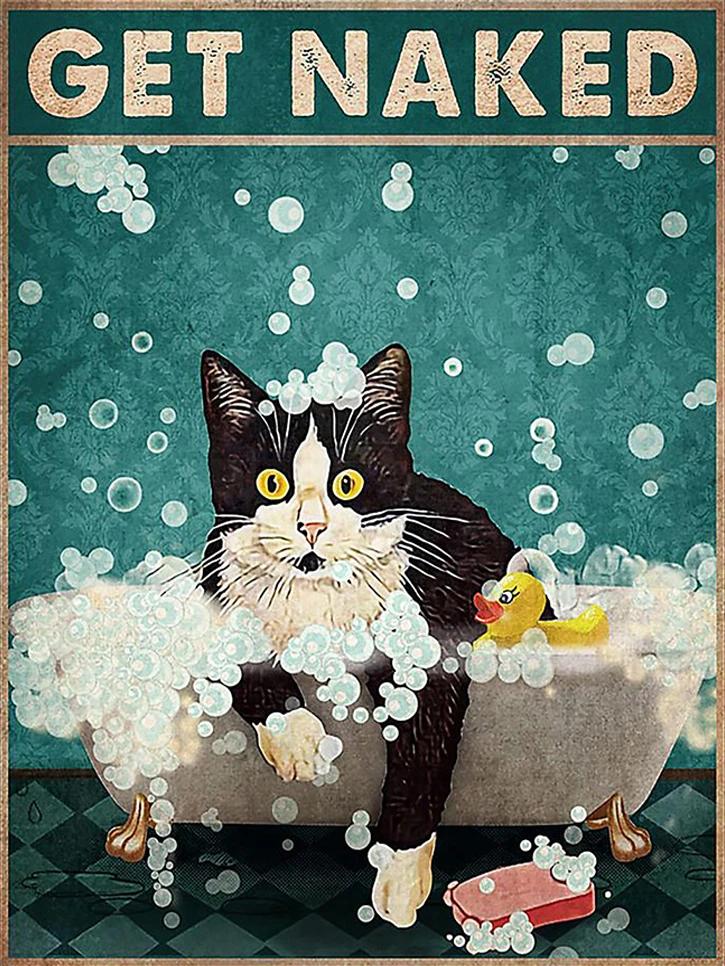 Evershine 5d pintura diamante completo gato animal bordado coelho no afastamento texto mosaico do banheiro ponto cruz decoração de casa - Image 1