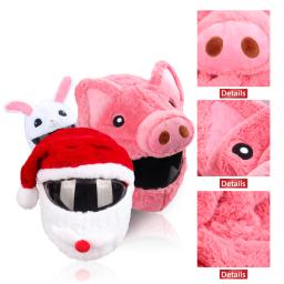 Motocicleta Capacete Proteção Chapelaria Capa, Cartoon Fluffy Plush Set, Full-Face Caso protetor, Moto Segurança, na moda - Image 4