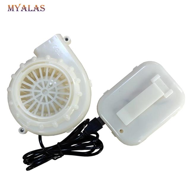 Bomba de Ar e Caixa de Bateria para Trajes Infláveis com Ventilador USB Compacto - Pacote com 4 Peças