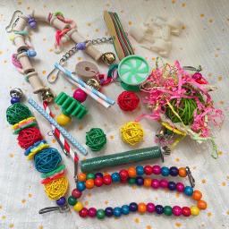 Conjunto de brinquedos para papagaios, variedade de brinquedos, acessórios para gaiola, seguros e duráveis, calopsitas, pacotes, 15pcs - Image 6