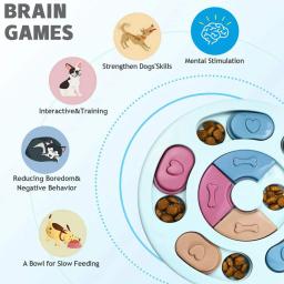 Quebra-cabeça Brinquedos para Cães e Gatos, Alimentador Lento, Interativo, Aumentar QI, Dispensador de Alimentos, Antiderrapante, Comendo Lentamente Tigela, Jogos de Alimentos - Image 5