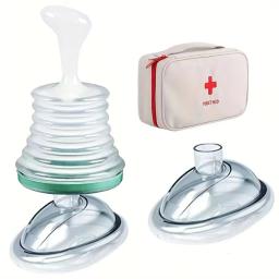 Máscara de Respiração Artificial, Treinador de Asfixia, Cardiopulmonar, Kit de Ressuscitação, Asfixia, Segurança Doméstica, Kit de Primeiros Socorros, 1 Conjunto - Image 2