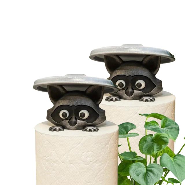 Suporte de Papel Higiênico 3D Guaxinim Divertido - Decoração de Banheiro Criativa