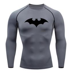 Camiseta de Compressão Manga Longa Masculina, Top Fitness, Esportes Corrida, Secagem Rápida, Treinos, Meia-calça, Músculo, MMA - Image 2