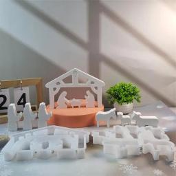 3D Presépio Casa Mold Arte Artesanato, Molde De Gesso, Decorações De Ornamento De Mesa, Suprimentos Artesanais, Fabricação De Vela - Image 3