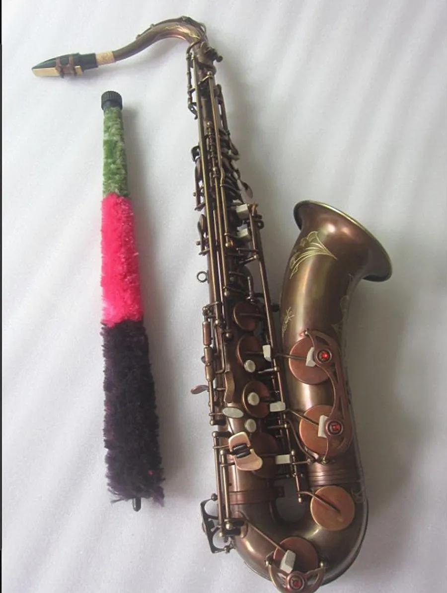 Saxofone tenor clássico com estojo, cobre antigo, simulação B sax plano, instrumento musical profissional, tocar - Image 1