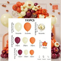 Festas temáticas de outono decoradas com balões, Maple Leaf Decorações para danças, Coquetéis e Ação de Graças, 193pcs - Image 3