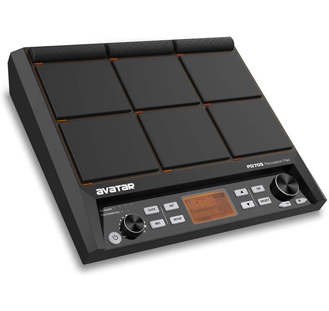 Percussão Pad Multipad Tudo-em-Um com 9 Amostras e 600 Sons de Bateria Elétrica, Suporte USB MIDI