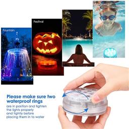 RGB luz submersível com ímã e ventosa, luz noturna subaquática para lagoa, fishtank, fonte, 16 cores, 13 LEDs - Image 5