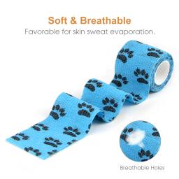 24 rolos de bandagem elástica para animais de estimação, bandagem autoadesiva para cães, gatos, cavalo, fita esportiva autoadesiva não tecida para joelho e tornozelo - Image 3