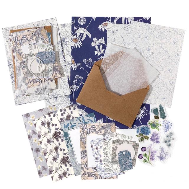 Conjunto de 40 Adesivos e Papéis Decorativos para Scrapbooking - Álbuns, Diários e Projetos DIY Tamanho Grande