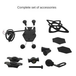 Suporte universal do telefone móvel para bicicleta e motocicleta, guidão Clip, GPS Stand com suporte do carregador USB, guiador de bicicleta - Image 5