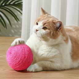 Sisal Ball Teaser para Pet, Mastigação, Scratch Toy para Gatinho, Limpeza Interativa dos Dentes, Anti Mordida, Bola de Gato, Pet Supplies, 8cm - Image 3