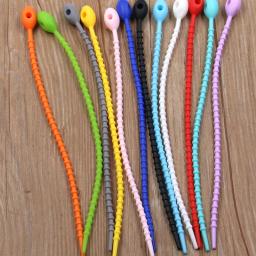 10 pçs/lote 13 cores silicone reutilizável saco laços torção fio fixar cabo zip tie fone de ouvido linha dados universal magia - Image 2