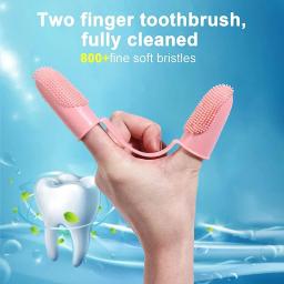 Silicone Finger Pet Toothbrush Escovas de dentes super macias para cães Ferramenta de limpeza de dentes Mau cuidado da respiração Nontoxic Cat Cleaning Supplies - Image 2