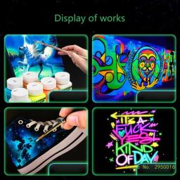 Brilho no escuro tinta acrílica fluorescente, decoração do Dia das Bruxas, pintura de arte, artesanato ao ar livre e interior, tecido - Image 6