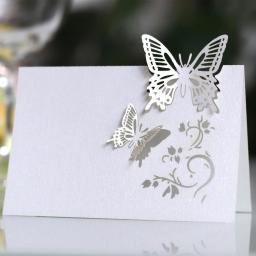 Paper Wedding Table Card, Beijo De Borboleta, Lugar De Mão, Decoração De Festa, Favor, Cartão De Assento De Casamento, 10 Pcs, 20 Pcs, 50Pcs - Image 4