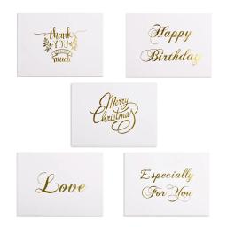 Mini cartão de agradecimento gravado em ouro, 48 unidades, comemoração, feliz aniversário, natal, festa, casamento, carta, cartões de saudação - Image 1