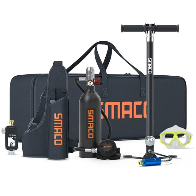 Tanque de Mergulho SMACO Mini S400 de 1L - Equipamento Compacto e Eficiente para Aventuras Subaquáticas
