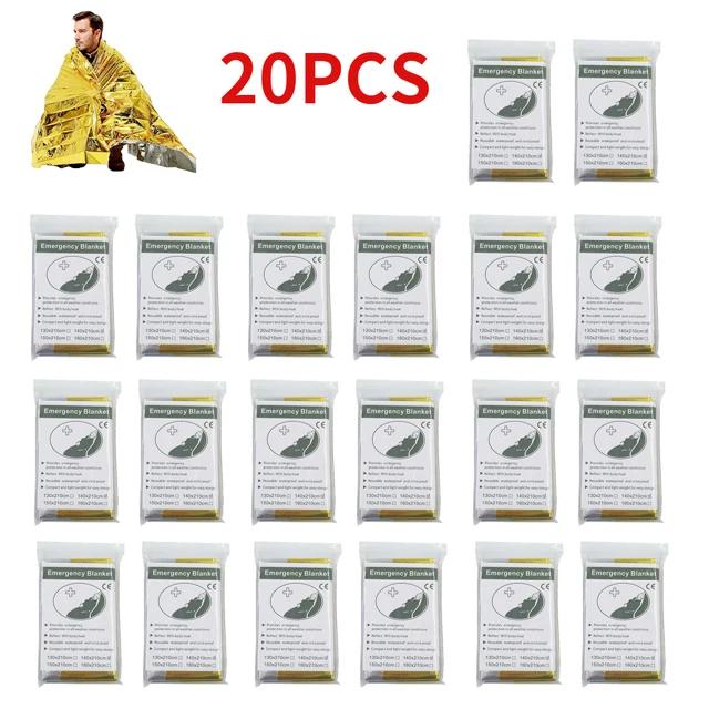 Cobertor de Sobrevivência Dourado-Prata 130x210cm para Emergências ao Ar Livre