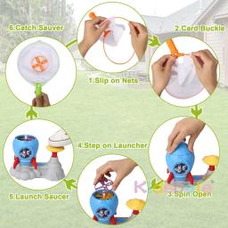 Jogo de captura de borboleta foguete, verão, atividades ao ar livre, brinquedo para crianças pequenas, pedal, catapulta, brinquedo de lançamento - Image 4