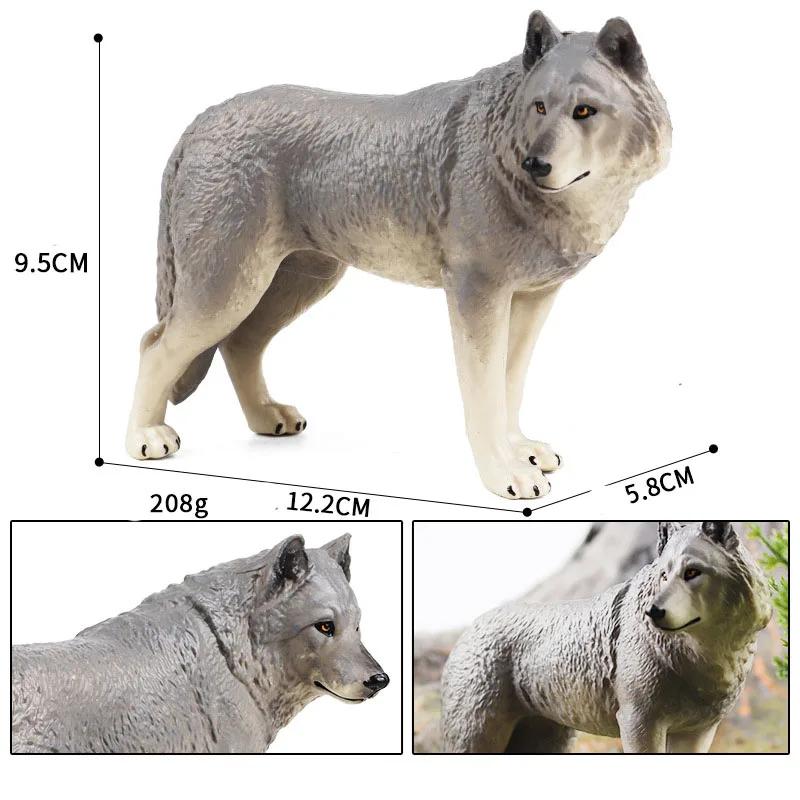 Estatueta de animais selvagens para crianças, figuras do lobo norte-americano, brinquedo educativo, simulação, sólido, selvagem - Image 1