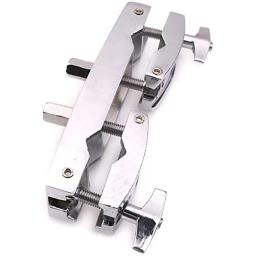 Prata Multi-Clamp Cymbal Stand Mount Holder para Bateria, Drum Clamp, 2 Buracos, Peças Musicais, Cowbell Acessório - Image 5