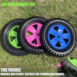 Brinquedo de borracha para cães com pneu frisbee ao ar livre alivia o tédio, é resistente à mordida, limpa, moeda os dentes e é um brinquedo companheiro - Image 1
